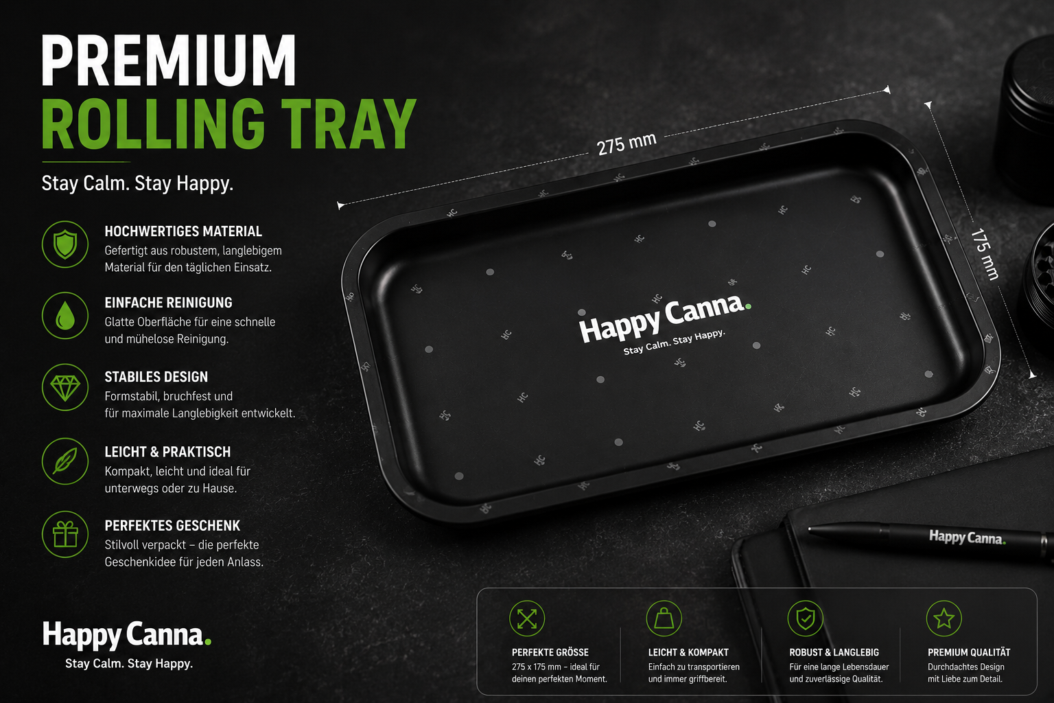 HC Signature Tray – Premium Metall Tray mit HC Pattern Design