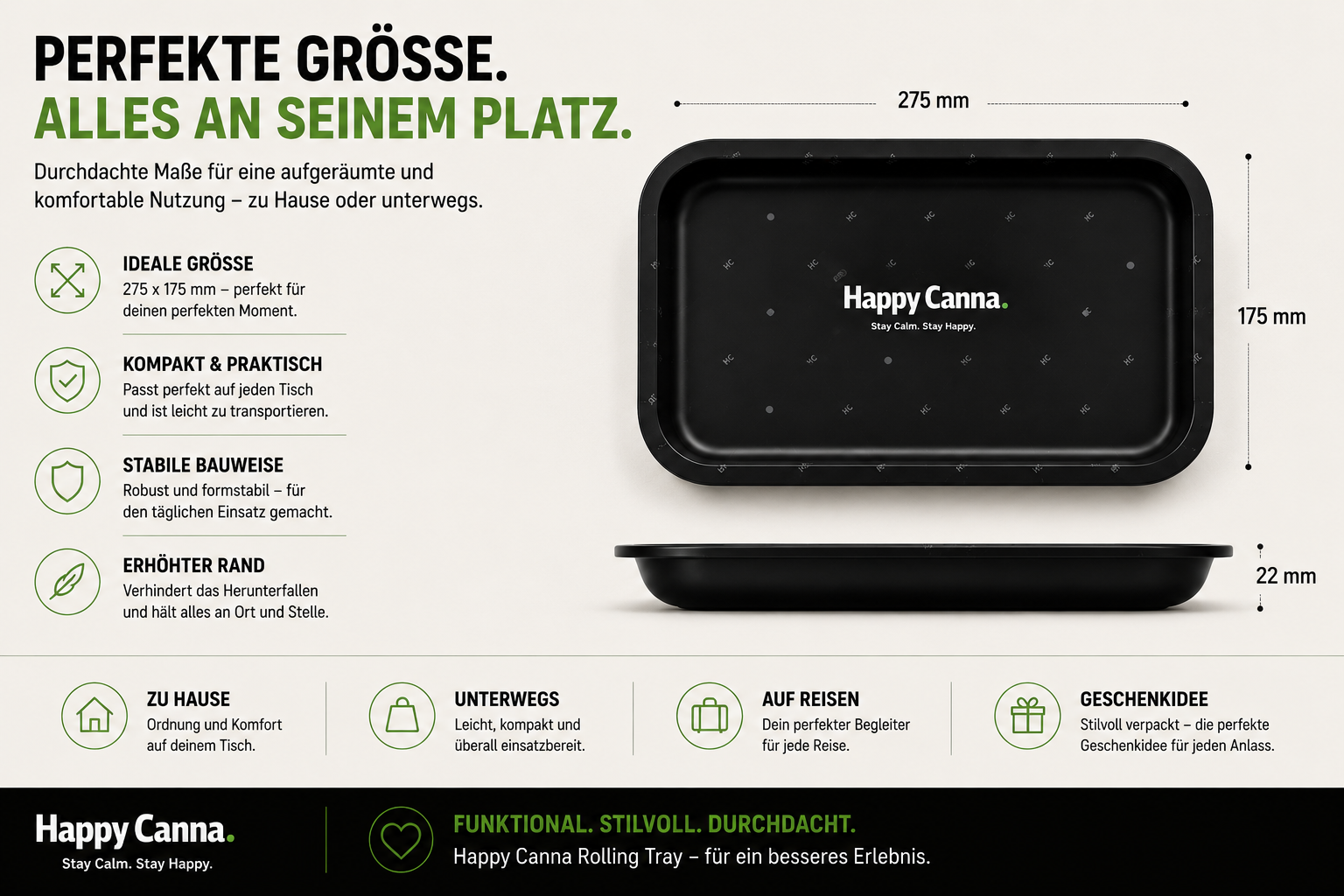 HC Signature Tray – Premium Metall Tray mit HC Pattern Design