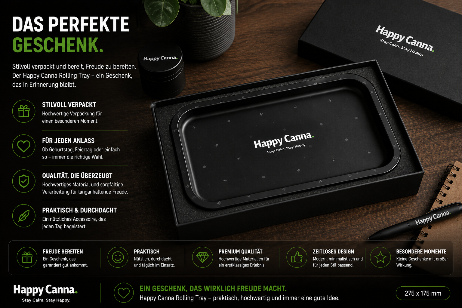 HC Signature Tray – Premium Metall Tray mit HC Pattern Design